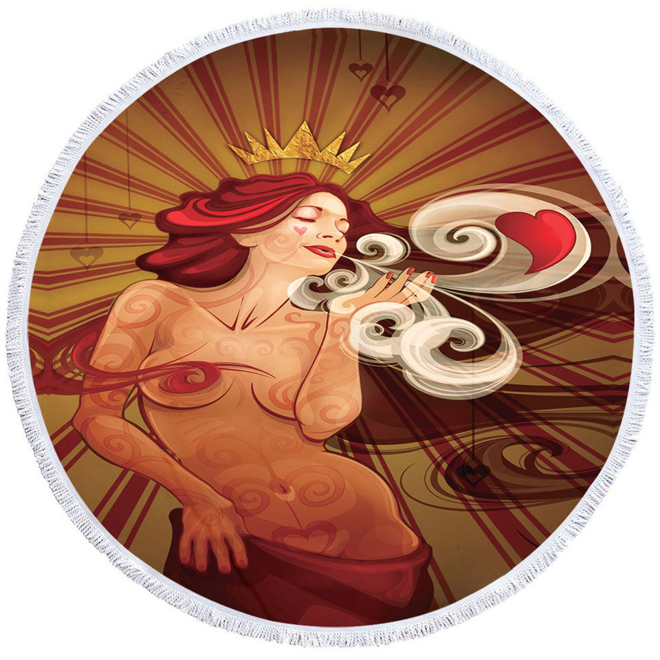 Sexy Cool Art Queen of Hearts Big Beach Towels