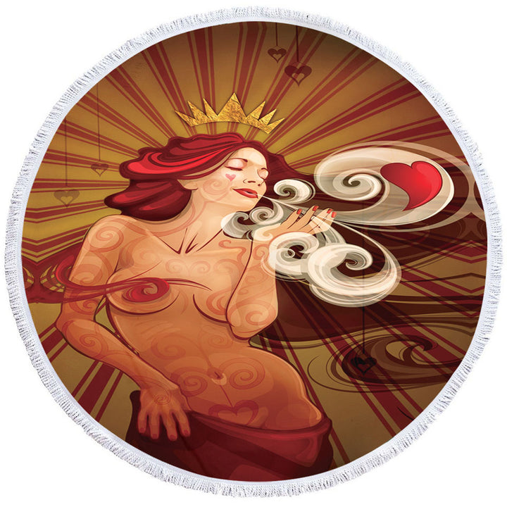 Sexy Cool Art Queen of Hearts Big Beach Towels