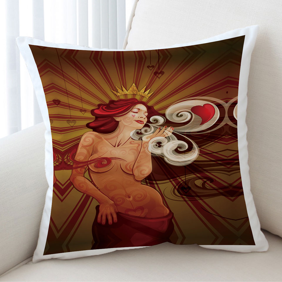 Sexy Cool Art Queen of Hearts Cushions