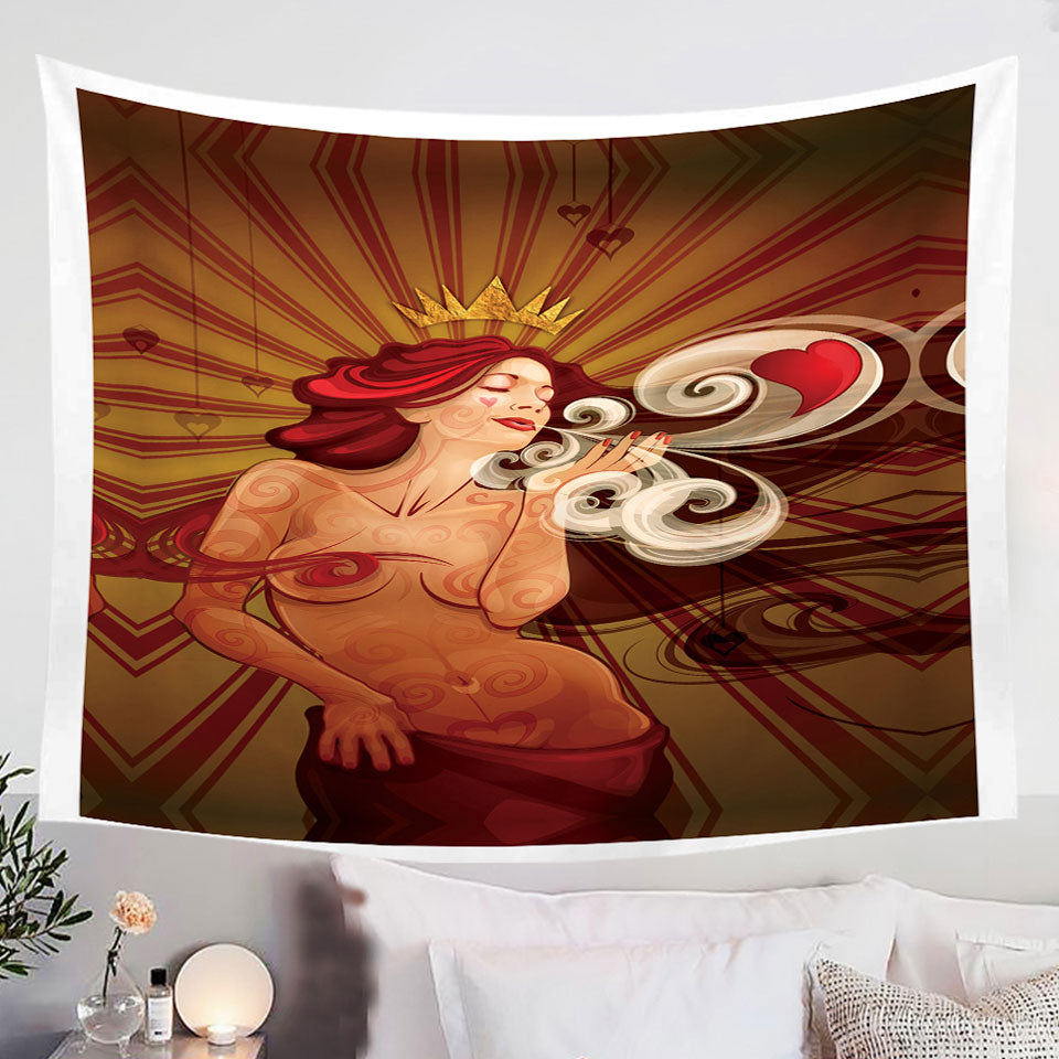 Sexy-Cool-Art-Queen-of-Hearts-Tapestry-Wall-Hanging