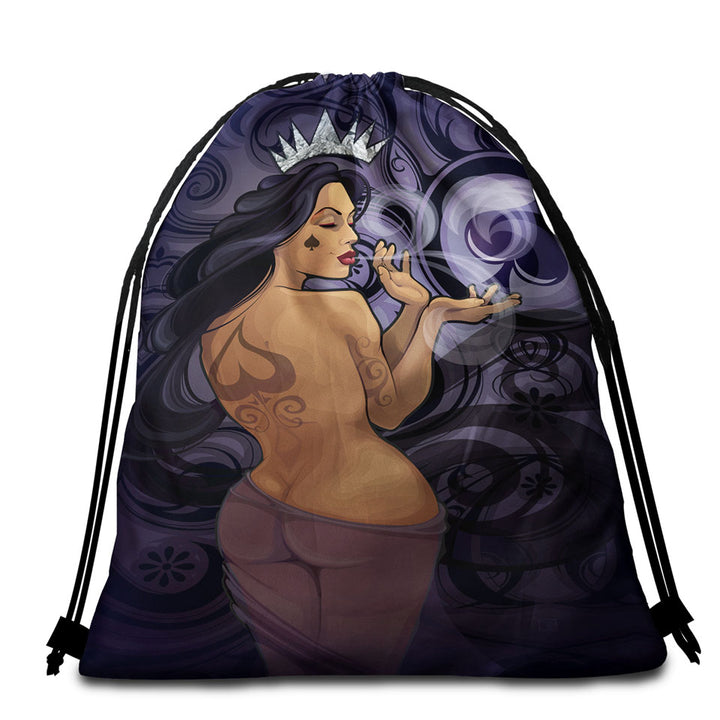 Fantasy Art the Purple Dream Catcher Fairy Beach Towel Bags