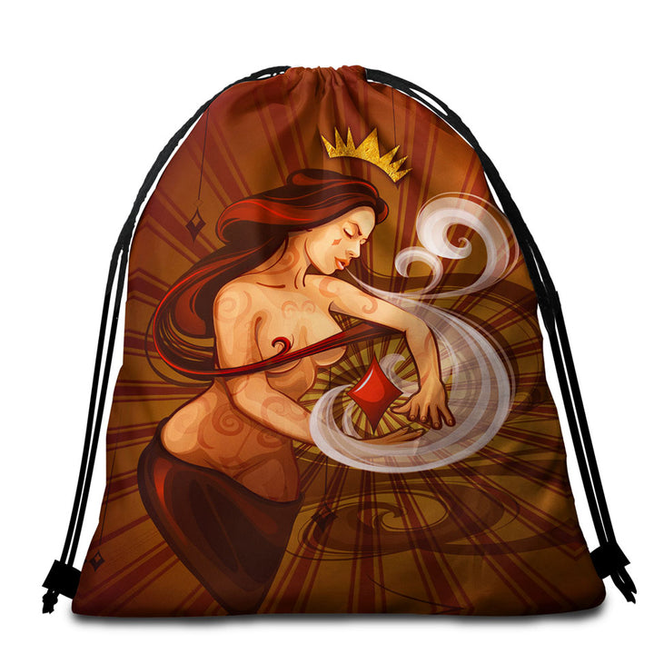 Emerald Fantasy Peacocks and Princess Beach Bags and Towels