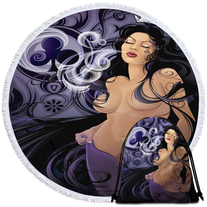 Sexy Cool Beach Towels Art Queen of Clubs