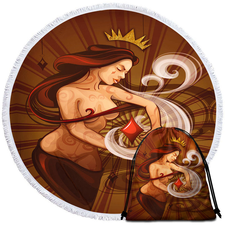 Sexy Cool Beach Towels and Bags Set Art Queen of Diamonds