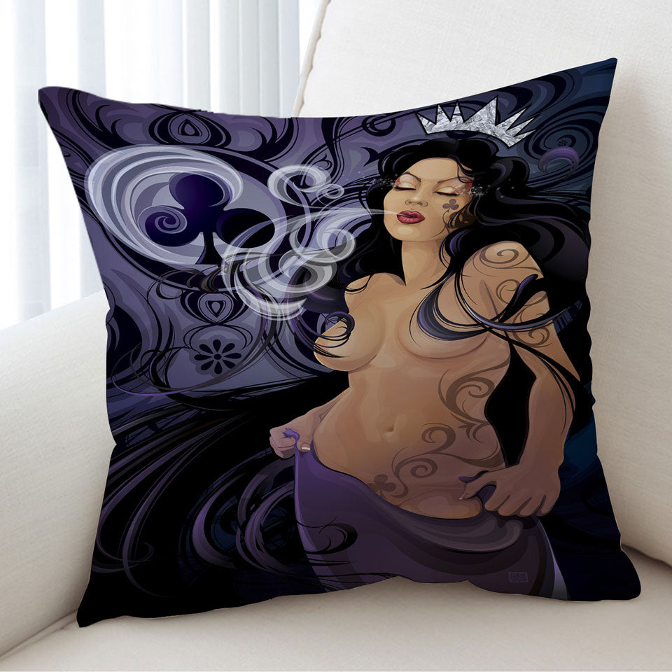 Sexy Cool Cushion Covers Art Queen of Clubs