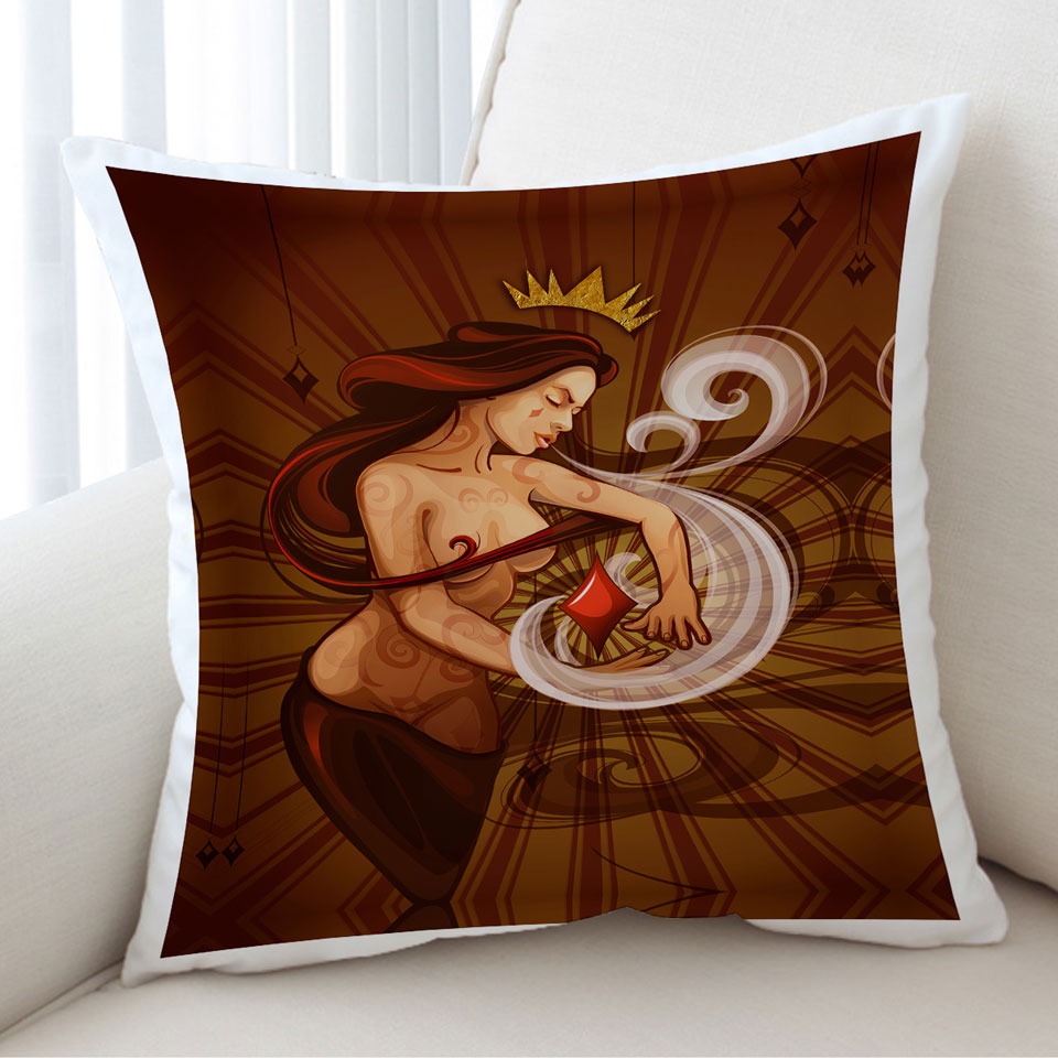 Sexy Cool Cushion Covers Art Queen of Diamonds
