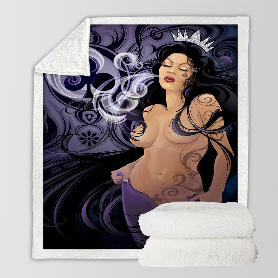 products/Sexy-Cool-Sherpa-Blanket-Art-Queen-of-Clubs