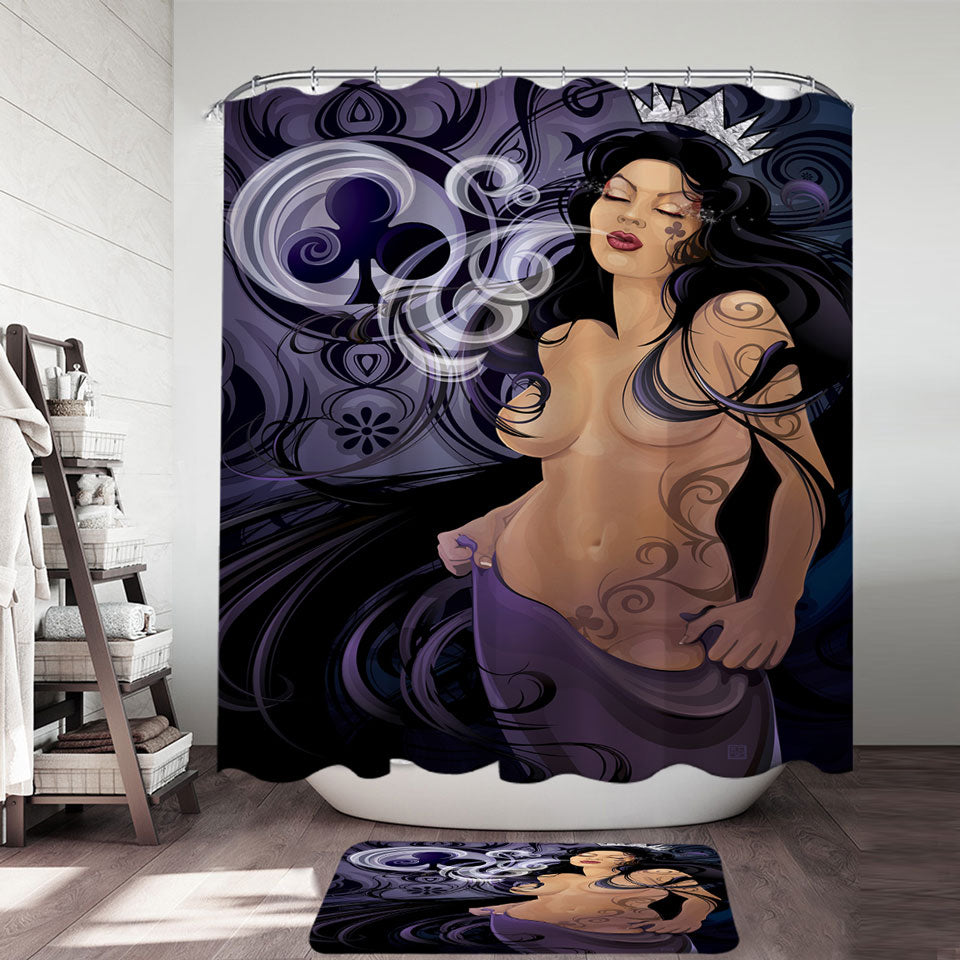 Sexy Cool Shower Curtains Art Queen of Clubs
