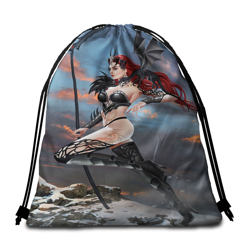 Sexy Gothic Beach Bags and Towels Fantasy Art Queen of Bones