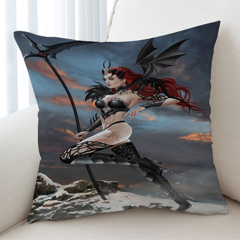 Sexy Gothic Cushion Cover Fantasy Art Queen of Bones