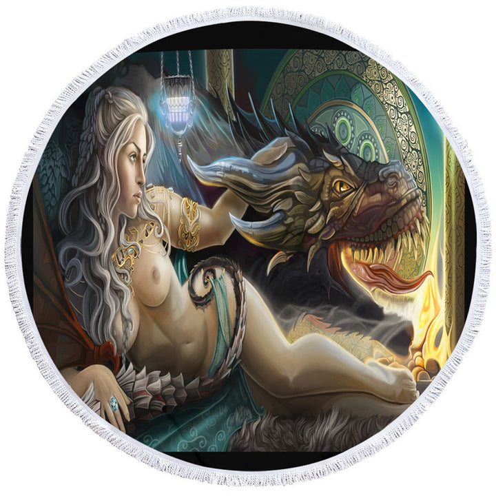 Sexy Round Beach Towel Princess Mother of Dragons