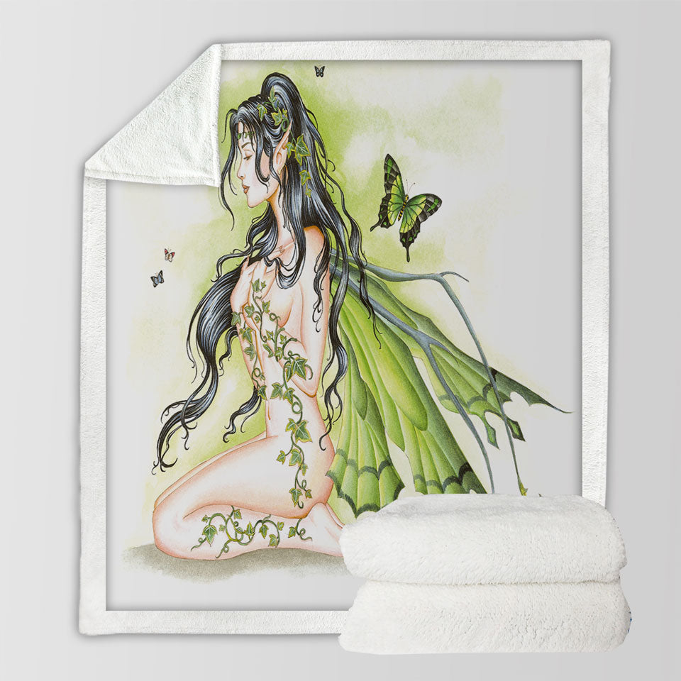 products/Sexy-Sherpa-Blanket-Fantasy-Art-the-Green-Ivy-Fairy