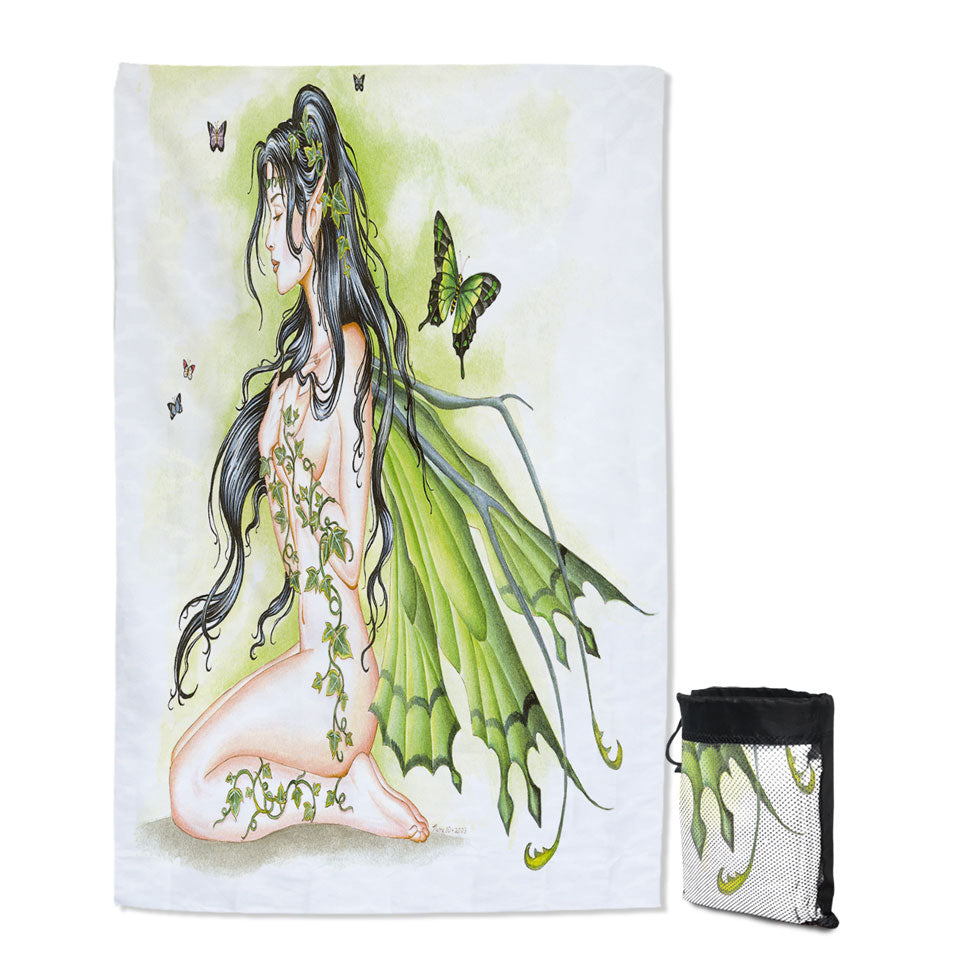 Sexy Swimming Towels Fantasy Art the Green Ivy Fairy