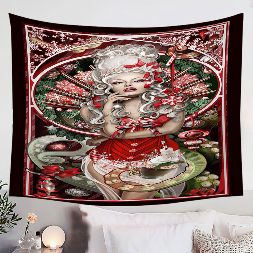 Sexy-Wall-Decor-Tapestries-Art-Cthulhu-and-Beautiful-Candy-Lady