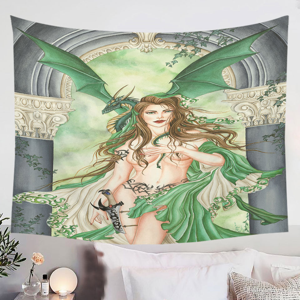 Sexy-Wall-Decor-for-Men-with-Fantasy-Art-the-Green-Oracle-and-Dragon