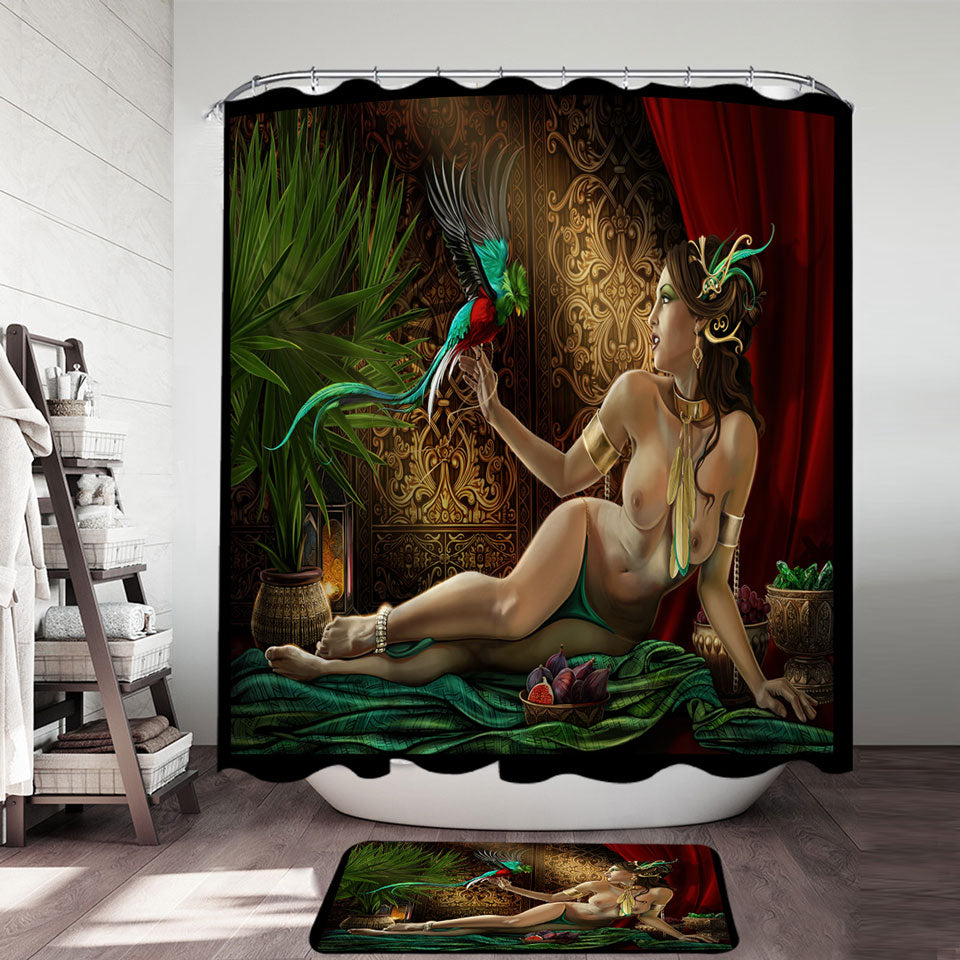 Sexy Woman Best Shower Curtains and Treasured Birds
