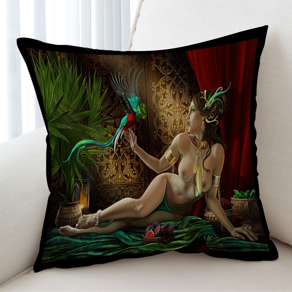 Sexy Woman Cushion Covers and Treasured Birds