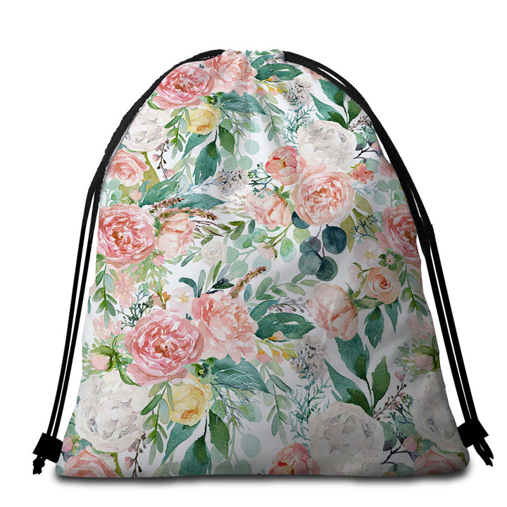 Shabby Chic Floral Bags for Beach and Pool Towels