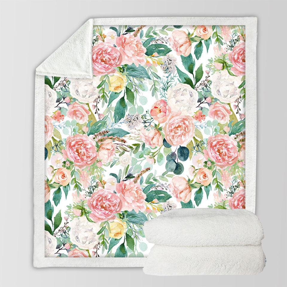 Shabby Chic Floral Throws