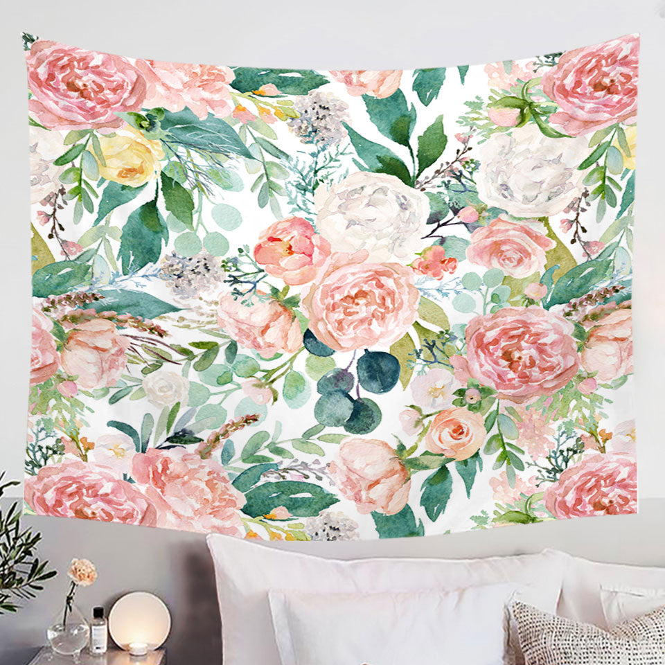Shabby Chic Floral Wall Decor Tapestries