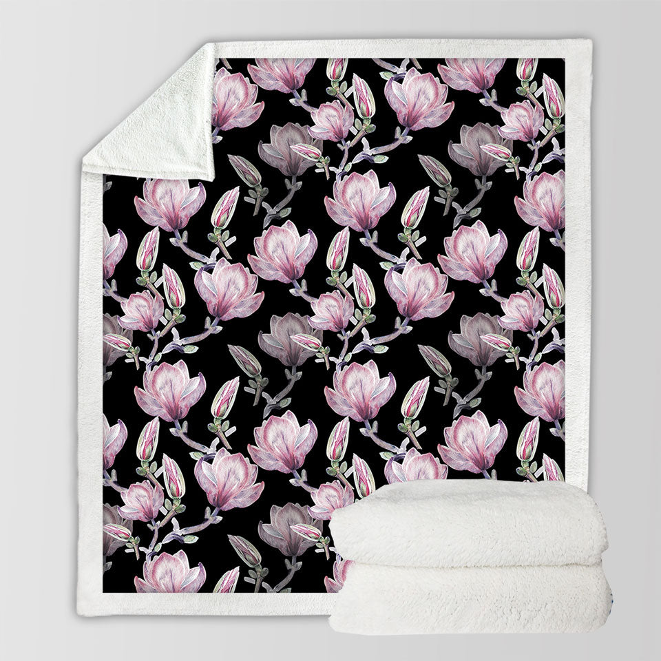 Shabby Pink Flowers Couch Throws