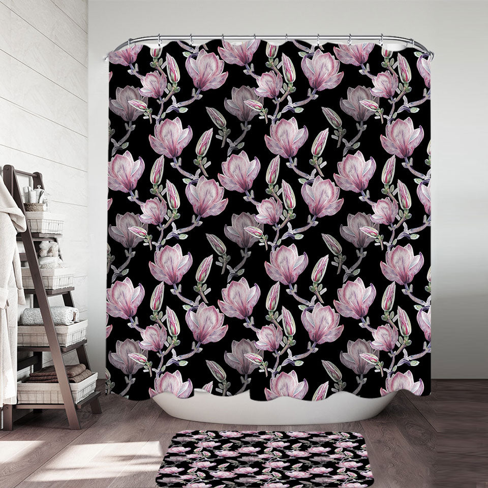 Shabby Pink Flowers Shower Curtain