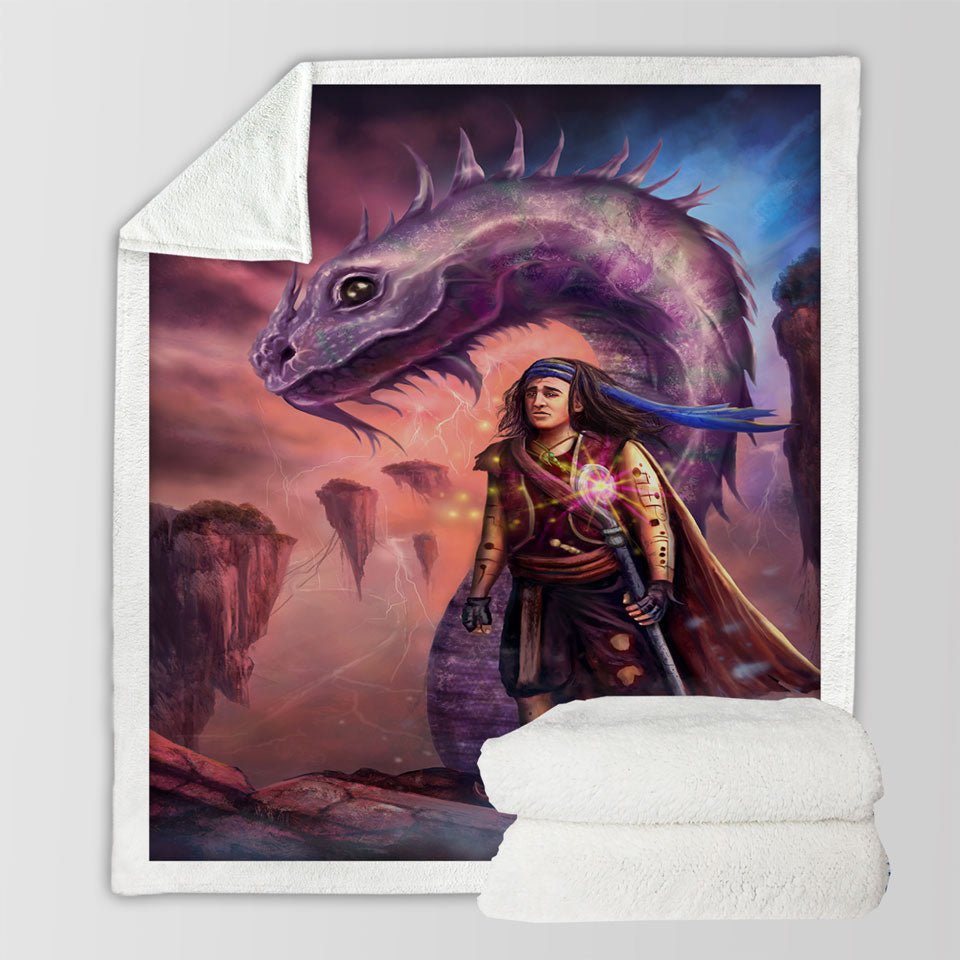 products/Sherpa-Blanket-with-Dragon-and-Thrakos-Cool-Fantasy-Art