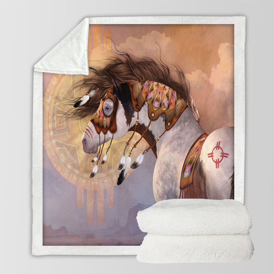 products/Sherpa-Blanket-with-Native-American-Horse