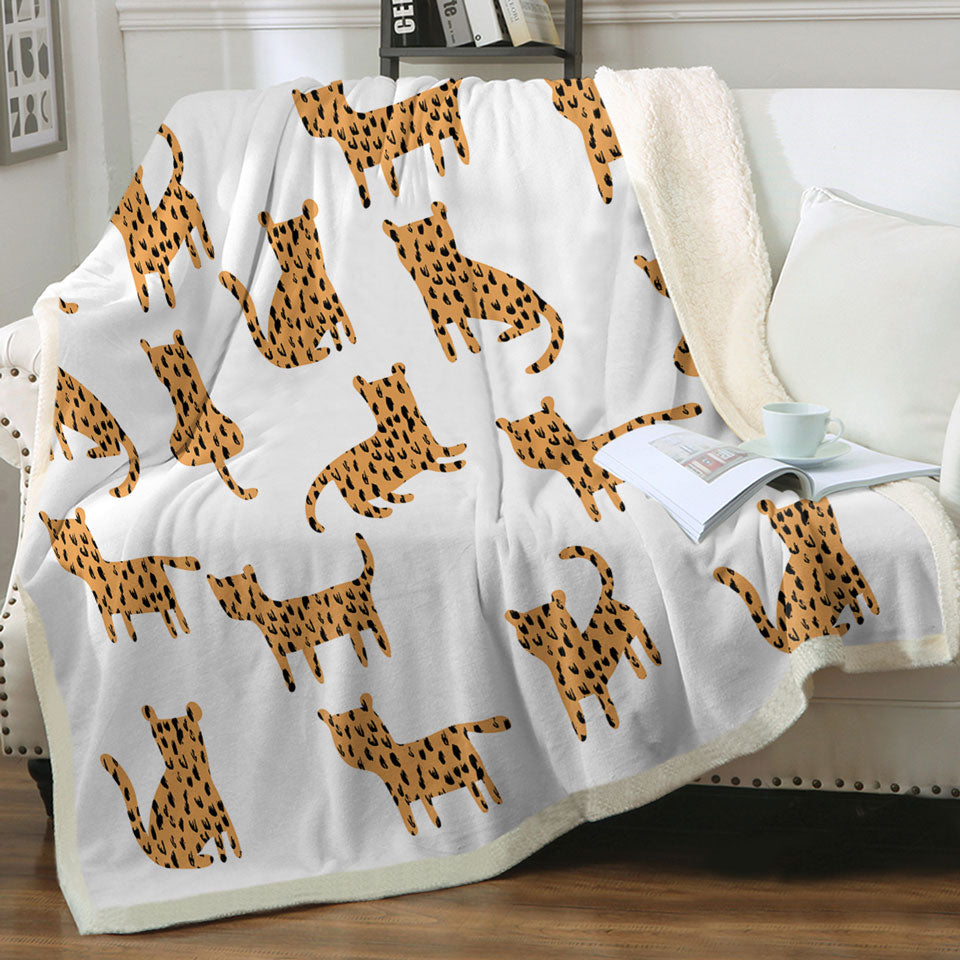 Simple Cheetah Cute Drawing Throws