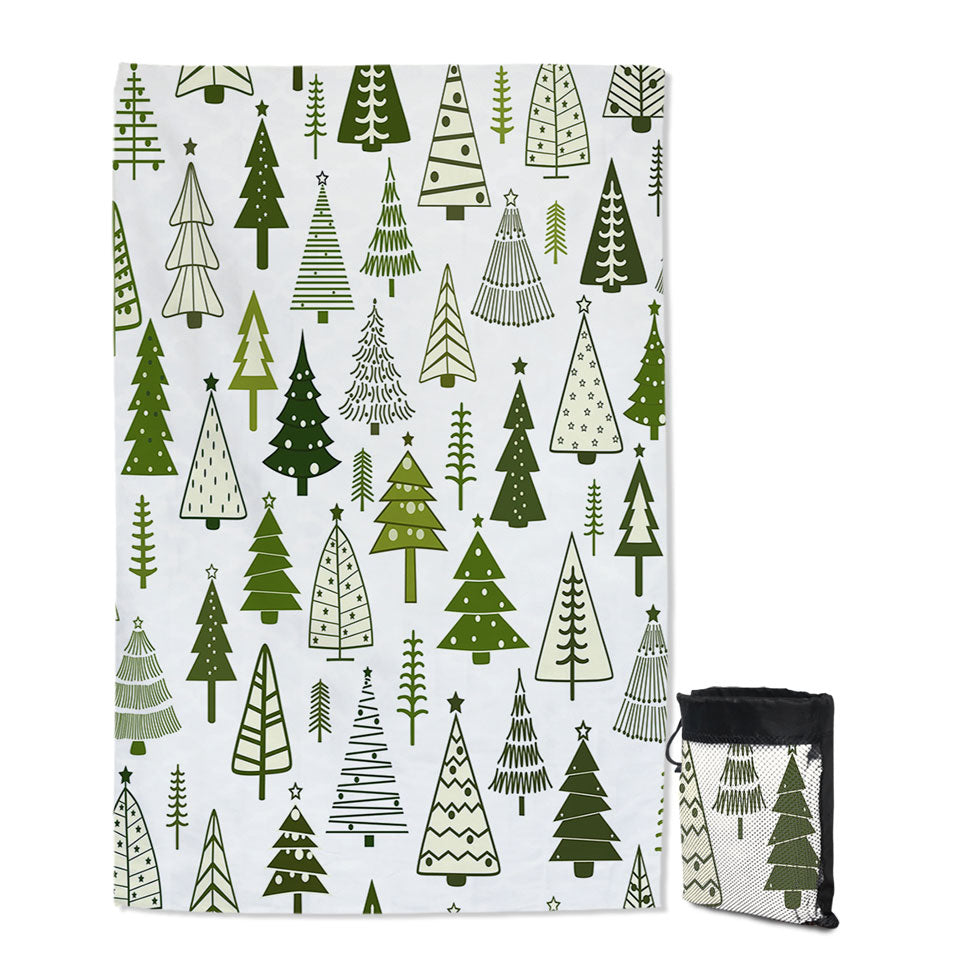 Simple Drawing Christmas Trees Beach Towels