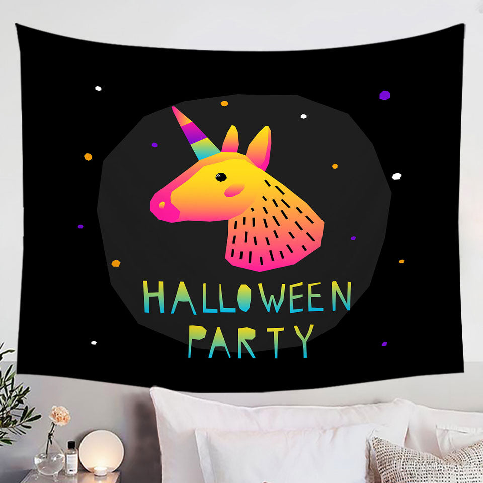 Simple Unicorn Hanging Fabric On Wall for Halloween Party