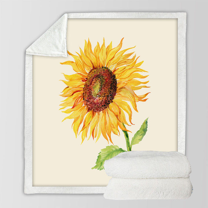 Single Painted Sunflower Blankets