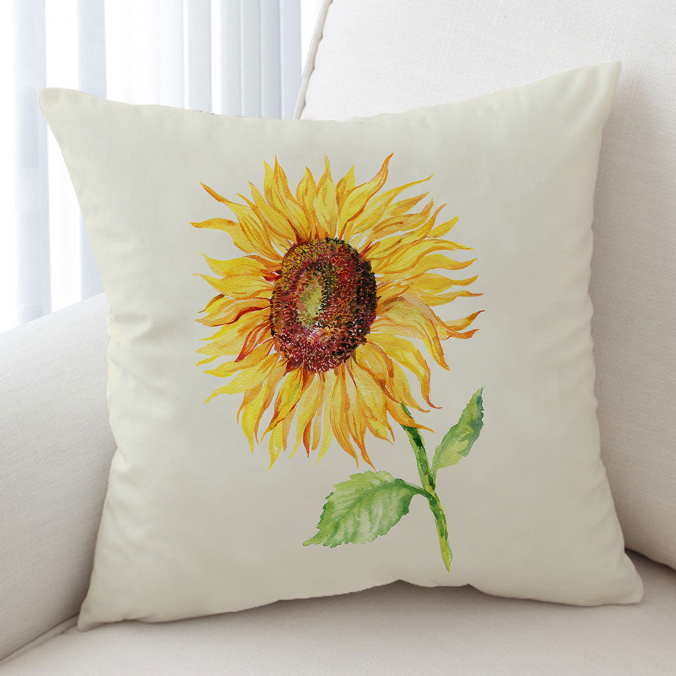 Single Painted Sunflower Cushion Covers