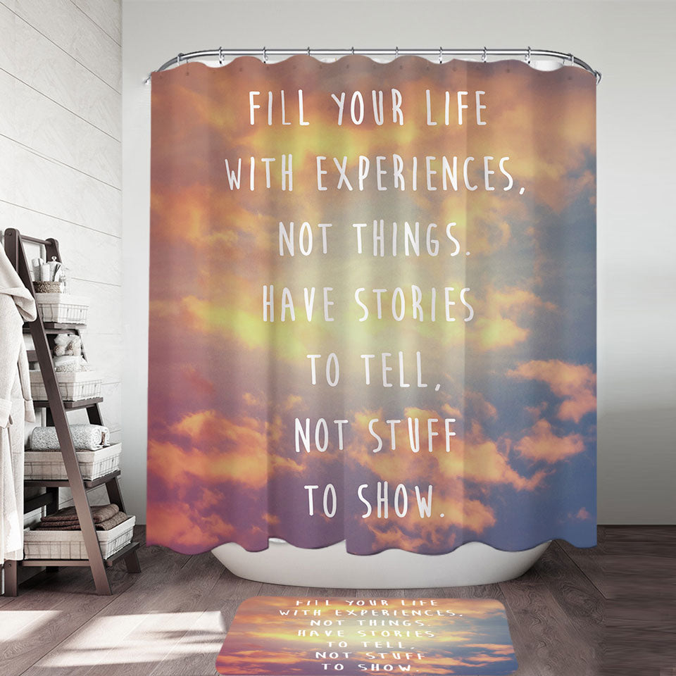 Skies Inspirational Quote Shower Curtains