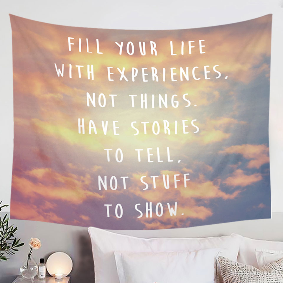 Skies Inspirational Quote Tapestry Wall Decor