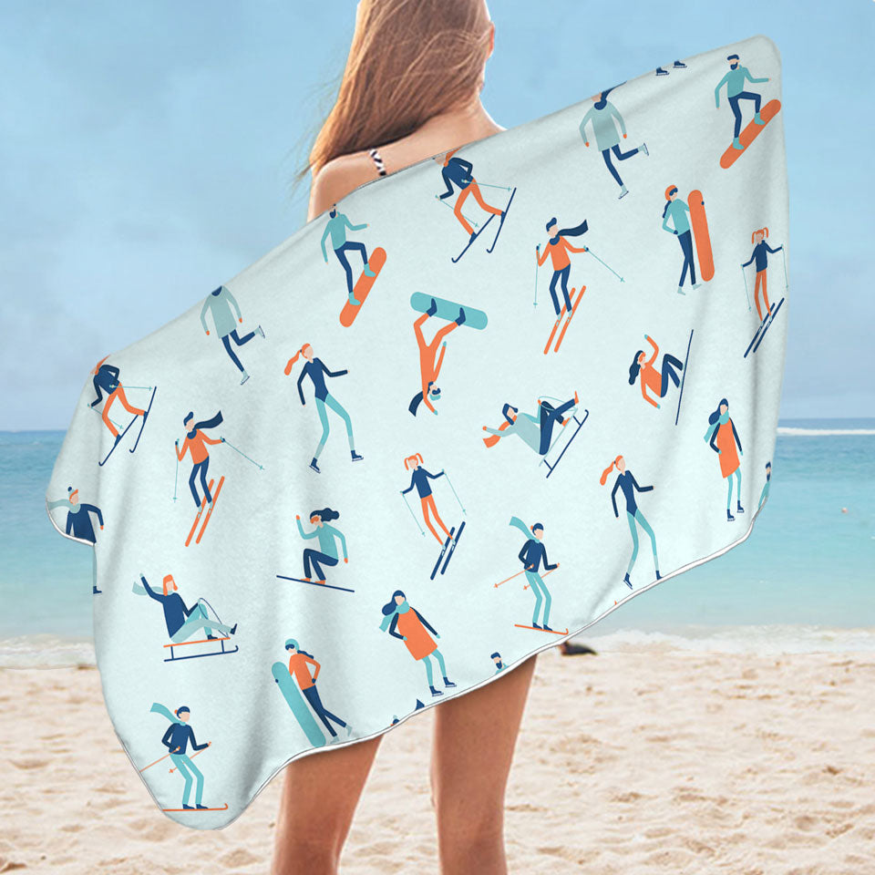 Skiing and Snowboarding Cool Pool Towel