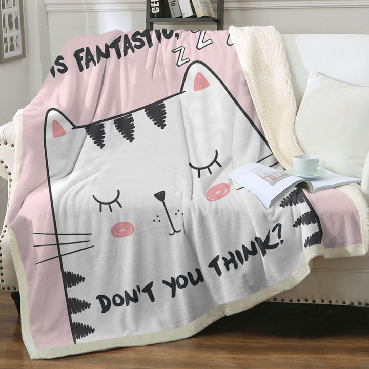Sleepy Cat Fleece Blankets
