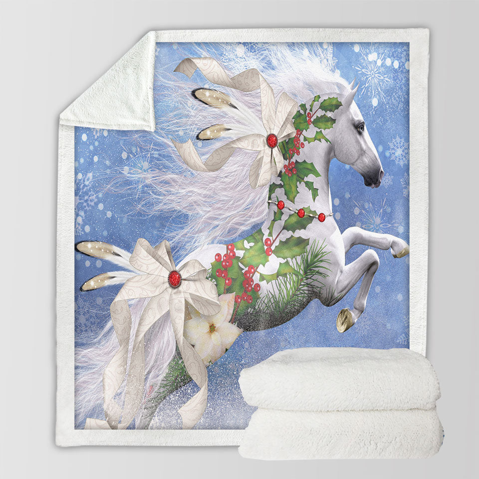 products/Snowflakes-Winter-White-Horse-Sherpa-Blanket