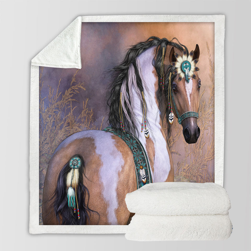 products/Sofa-Blankets-Daughter-of-the-Wind-Native-American-Girl-Horse