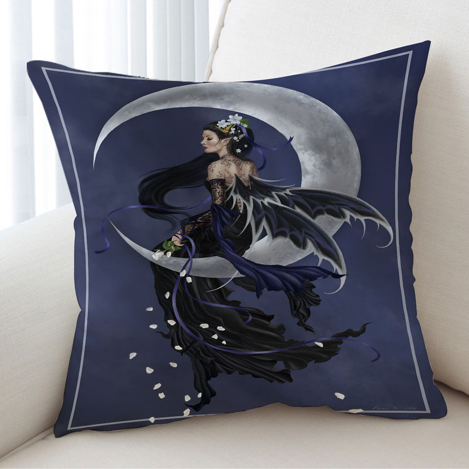 Solace on the Moon of the Dark Night Elf Fairy Sofa Pillows
