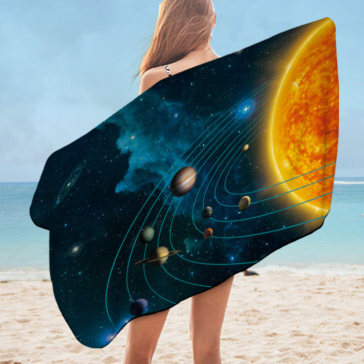 Space Art Solar System Beach Towels