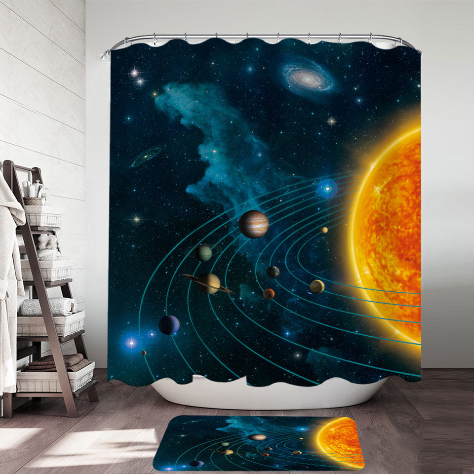 Space Art Solar System Shower Curtain