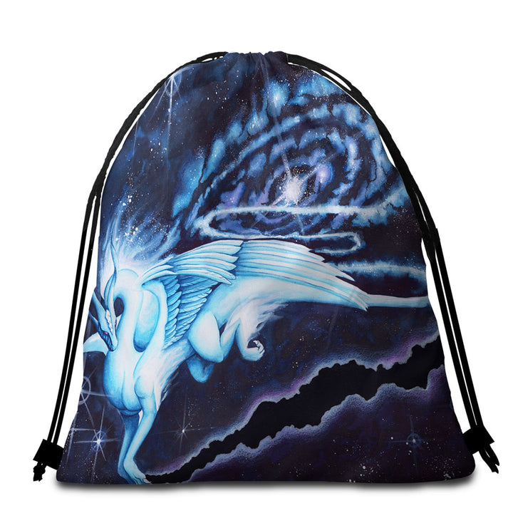 Beach Towel Bags with Butterfly Elf Woman Cool Fantasy Monarch