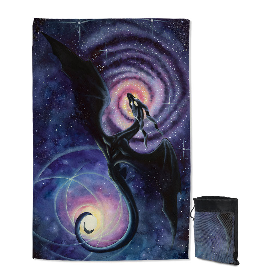 Space Lightweight Beach Towel Art Mistress of Infinity Dark Dragon