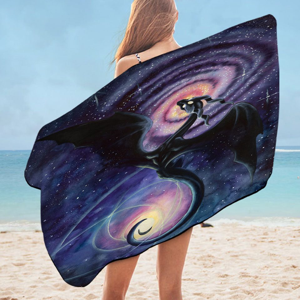 Space Pool Towels Art Mistress of Infinity Dark Dragon