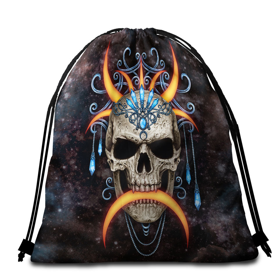 Space Skull Beach Bags and Towels the Moon Queen