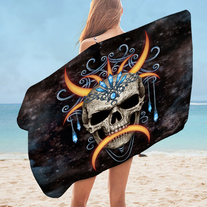 Space Skull Pool Towels the Moon Queen