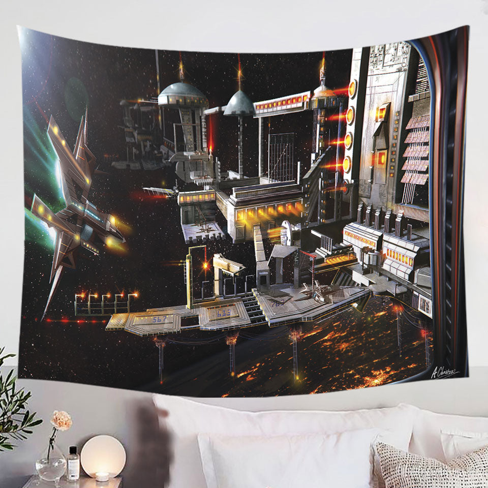 Space-Station-Tapestry-Landing-Bay-Science-Fiction-Art