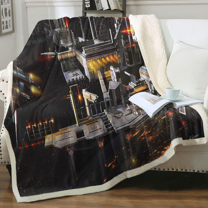 products/Space-Station-Throw-Blanket-Landing-Bay-Science-Fiction-Art