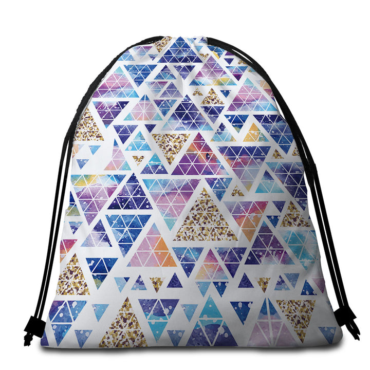 Space Triangles Beach Towels and Bags Set